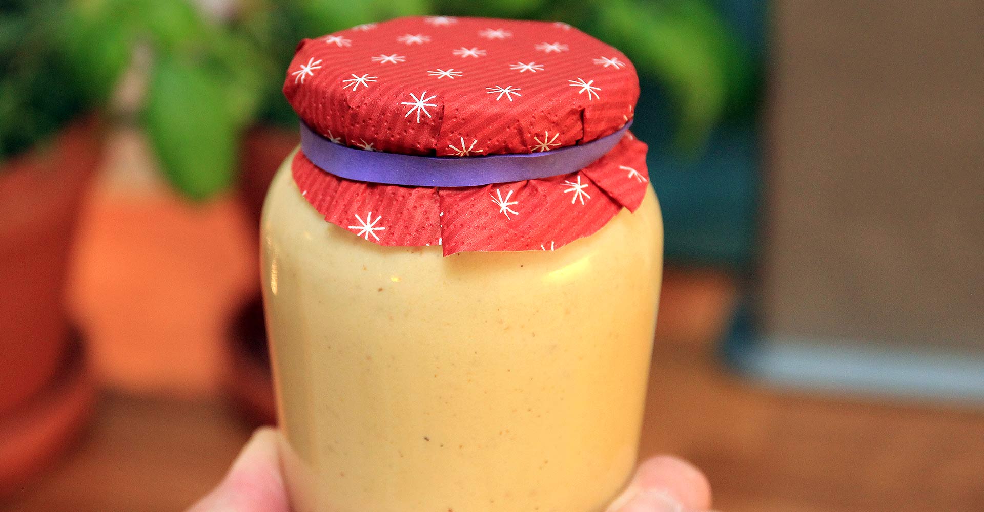 Norwegian Christmas mustard - (julesennep) in a jam jar